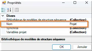 Propriétés du projet